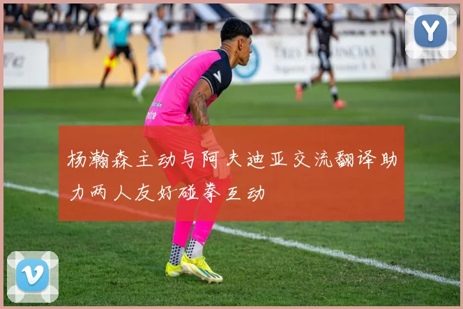 杨瀚森主动与阿夫迪亚交流翻译助力两人友好碰拳互动